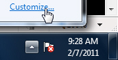 Customize hidden wireless network icon in taskbar notification area